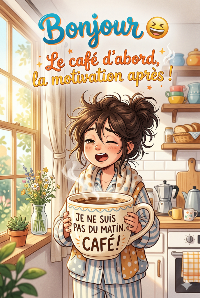 Bonjour du matin drôle pour les amis 💛