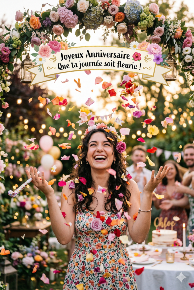 Carte Anniversaire fleurs