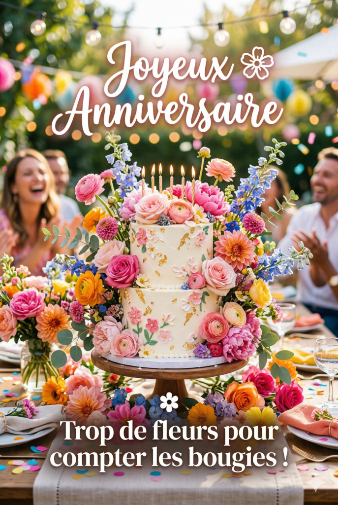 Carte Anniversaire fleurs