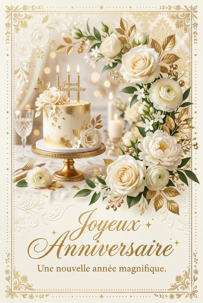  message anniversaire avec fleurs
