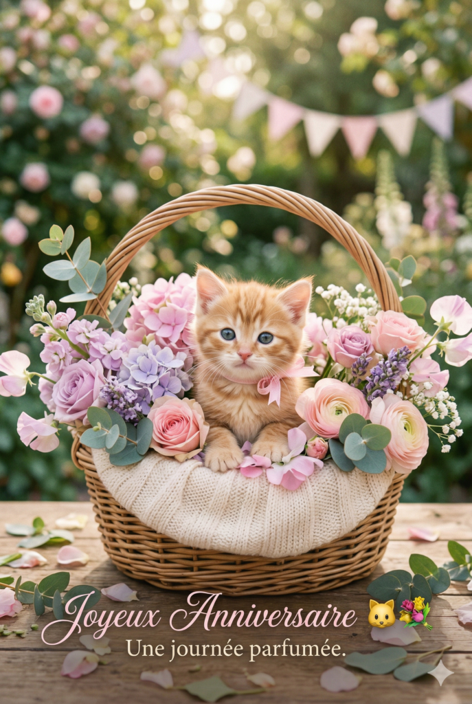  message anniversaire avec fleurs