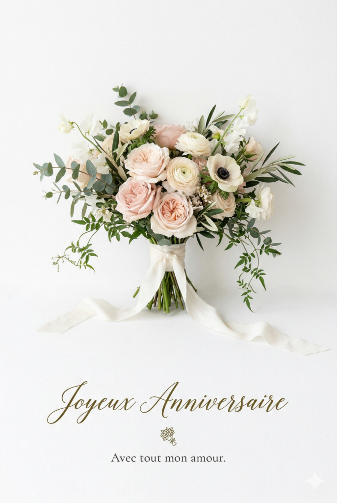 image anniversaire fleurs